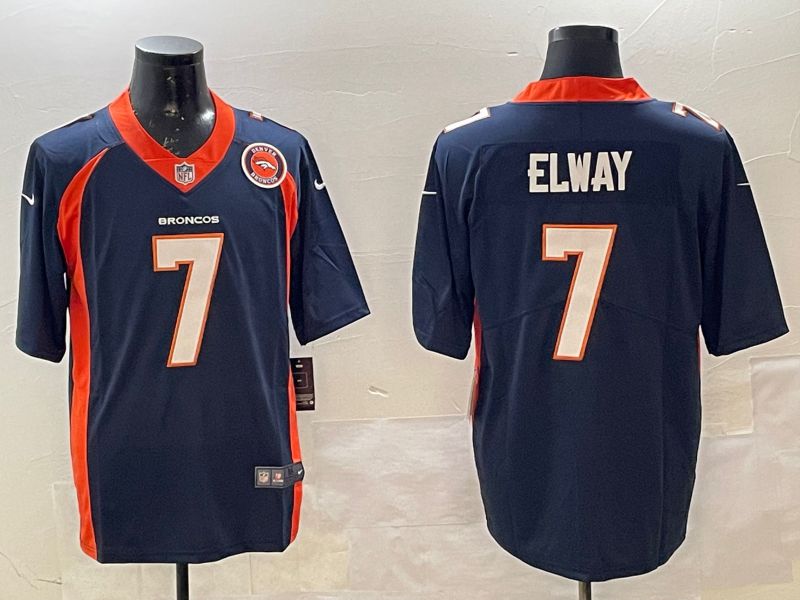 Men Denver Broncos 7 Elway Blue Second generation 2025 Nike Limited NFL Jersey style 2
